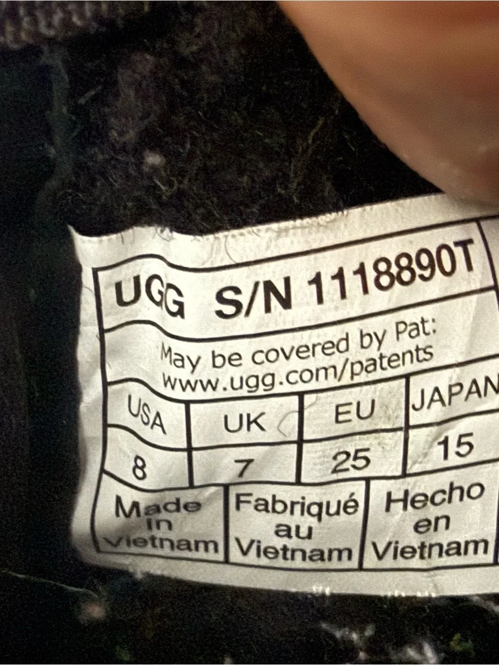 UGG Kids Jon’s Short Plush Boot - Black Suede-Size 8